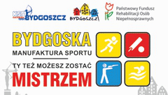 plakat projektu Bydgoska Manufaktura Sportu edycja 2023 - ty też możesz zostać mistrzem.